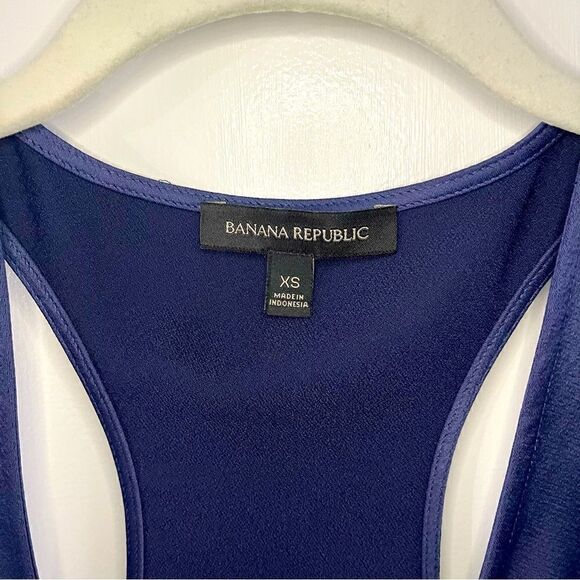 Banana Republic SL Carter Scoop Neck Racerback Tank Preppy Navy Size XS - Picture 2 of 7